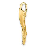 14K 3-D Polished Engraved Whale Tail Chain Slide 2