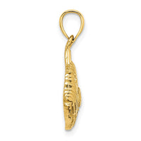 14K Polished /Engraved Striped Fish Charm 2