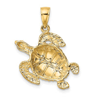 14K Textured Sea Turtle Charm 4