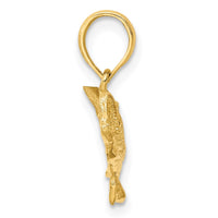 14K 2-D Bass Fish w/ Tail Up Charm 2