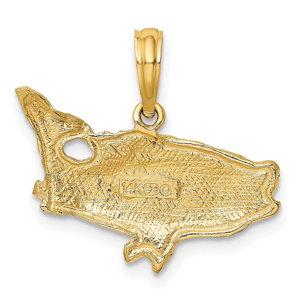 14K 2-D Bass Fish w/ Tail Up Charm 4