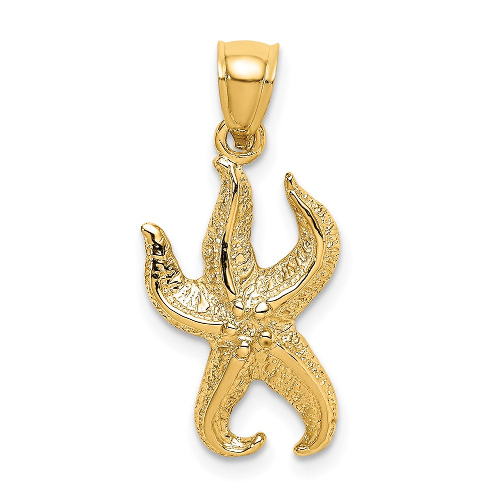 14K Textured Starfish Charm 1