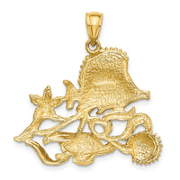 14K Polished /Textured Aquarium Story Charm 4