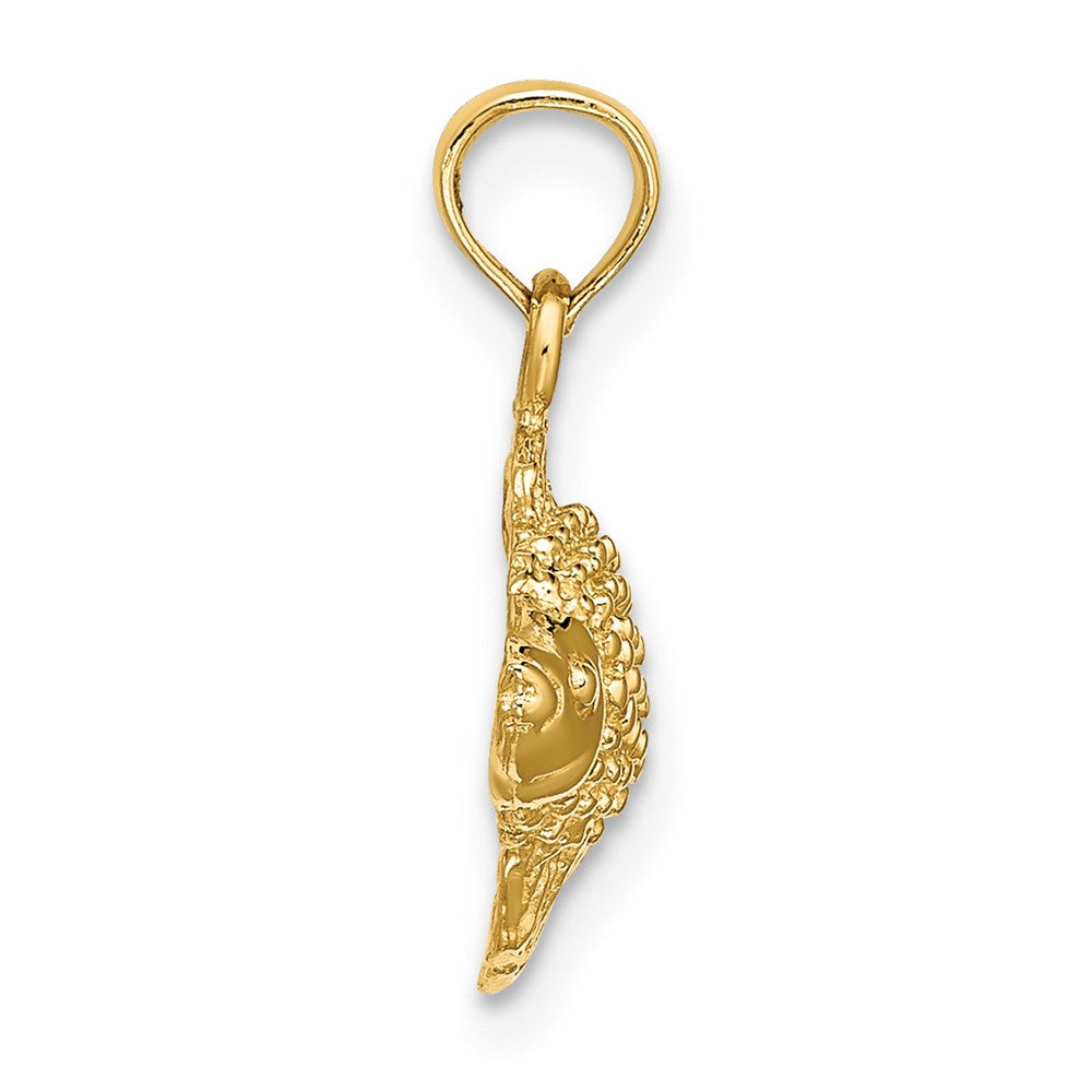 14K 2-D  Textured Gold Fish Charm 2