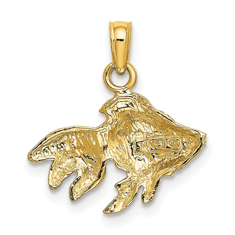 14K 2-D  Textured Gold Fish Charm 4