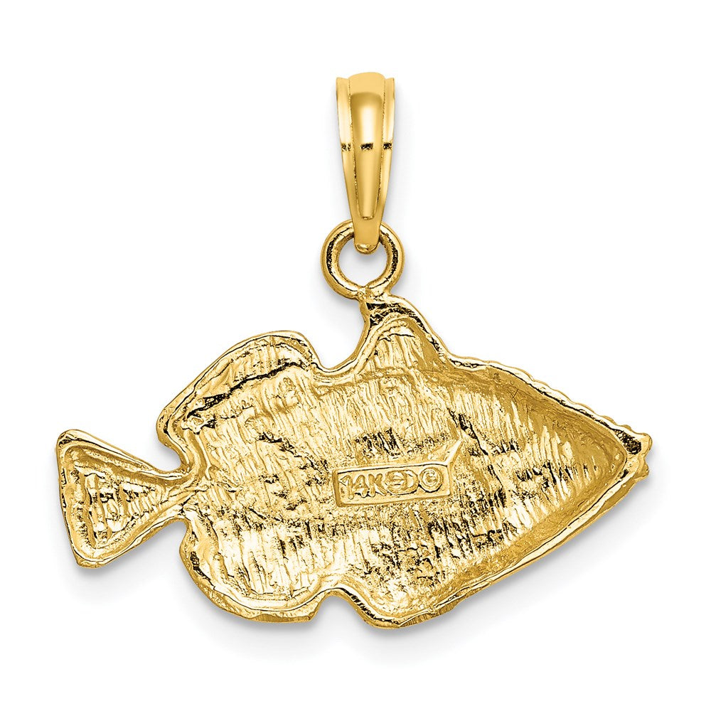 14K 2-D /Engraved Striped Fish Charm 4