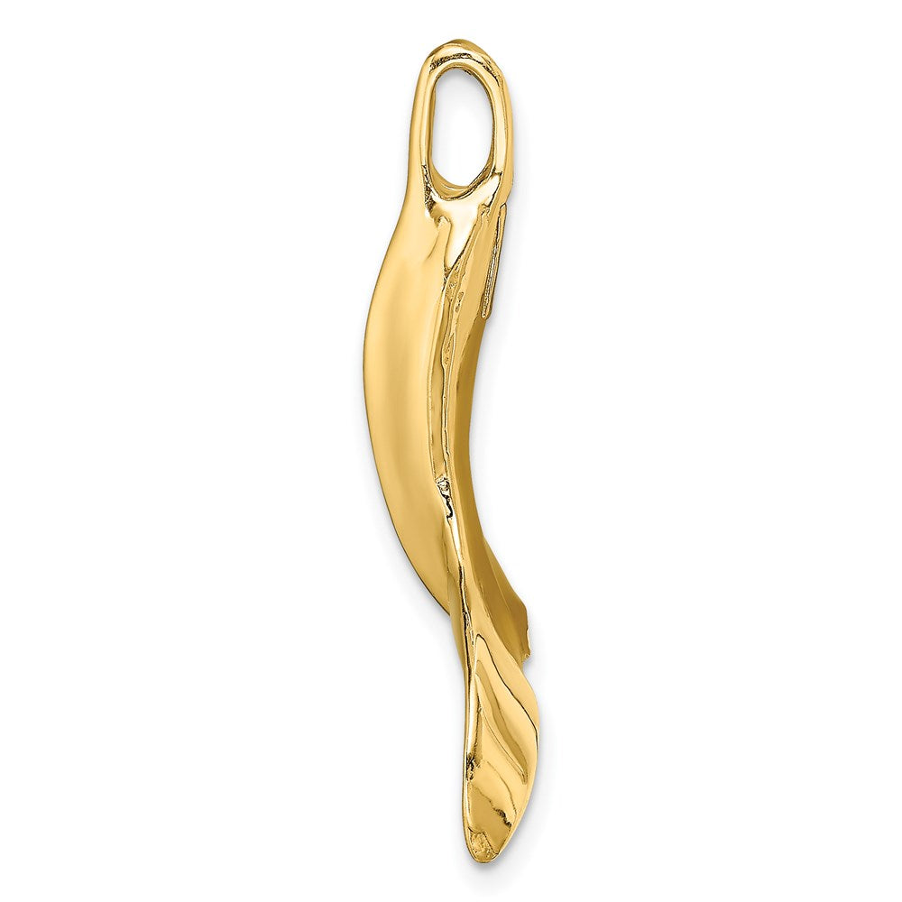 14K 3-D Polished Whale Tail Chain Slide 2