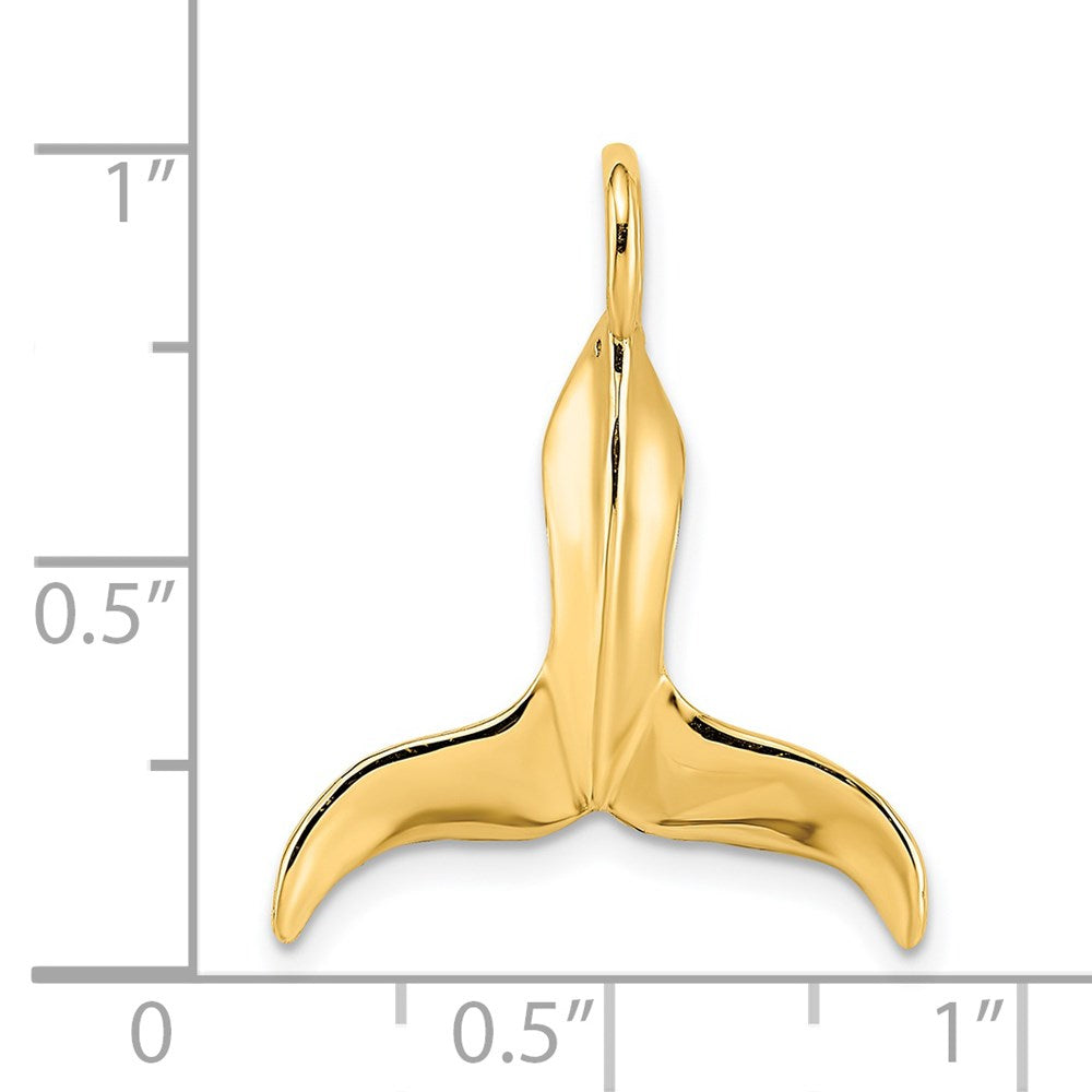 14K 3-D Polished Whale Tail Charm 3