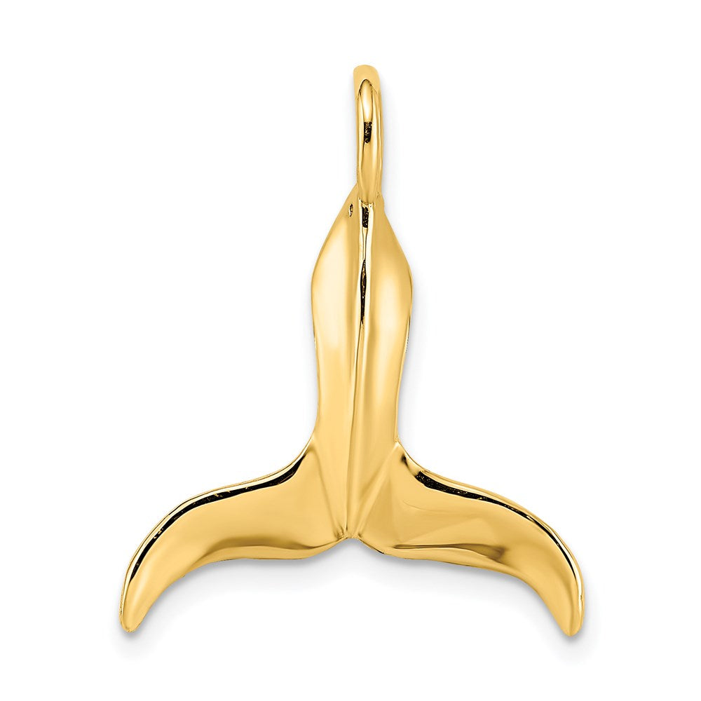 14K 3-D Polished Whale Tail Charm 1