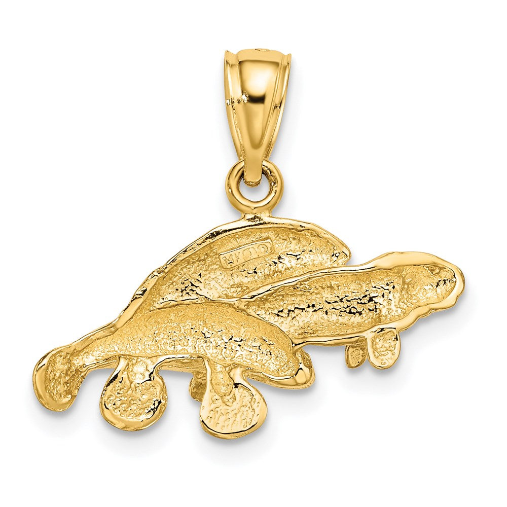 14K Polished Triple Manatee Charm 4