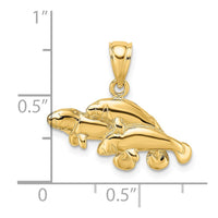 14K Polished Triple Manatee Charm 3