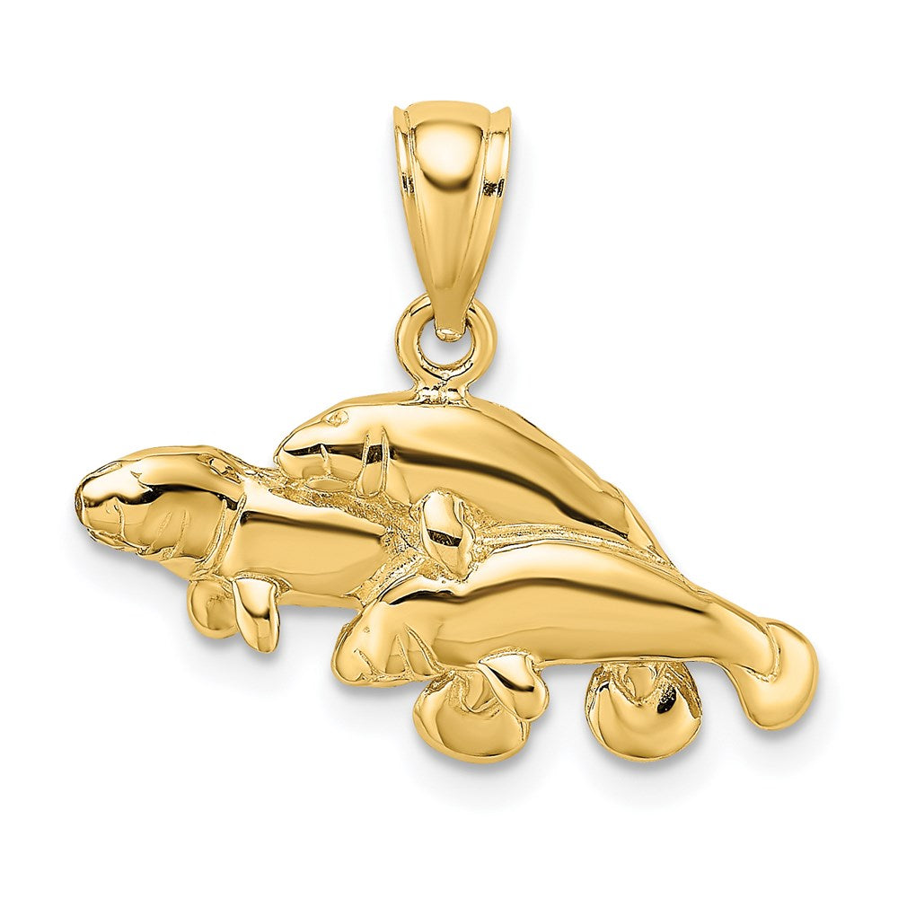 14K Polished Triple Manatee Charm 1