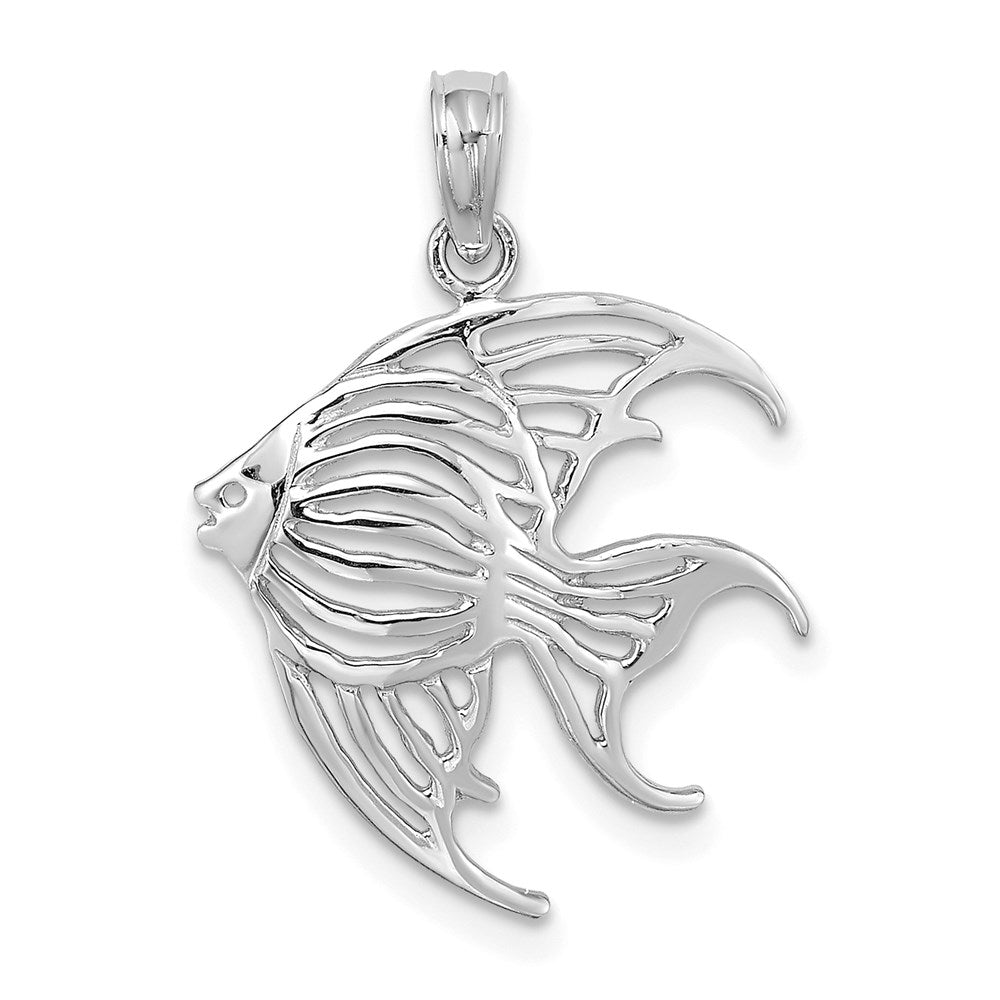 14K White Gold Cut-Out Angelfish Charm 1