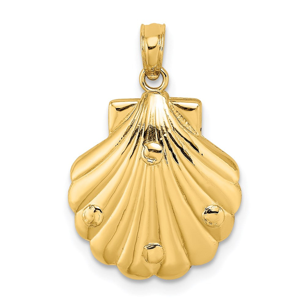 14K Reversible Dolphins and Waves in Shell Charm 4