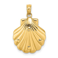 14K Reversible Dolphins and Waves in Shell Charm 4