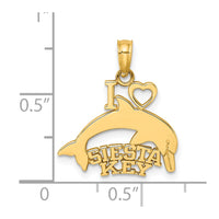 14K I HEART SIESTA KEY with Dolphin Charm 3