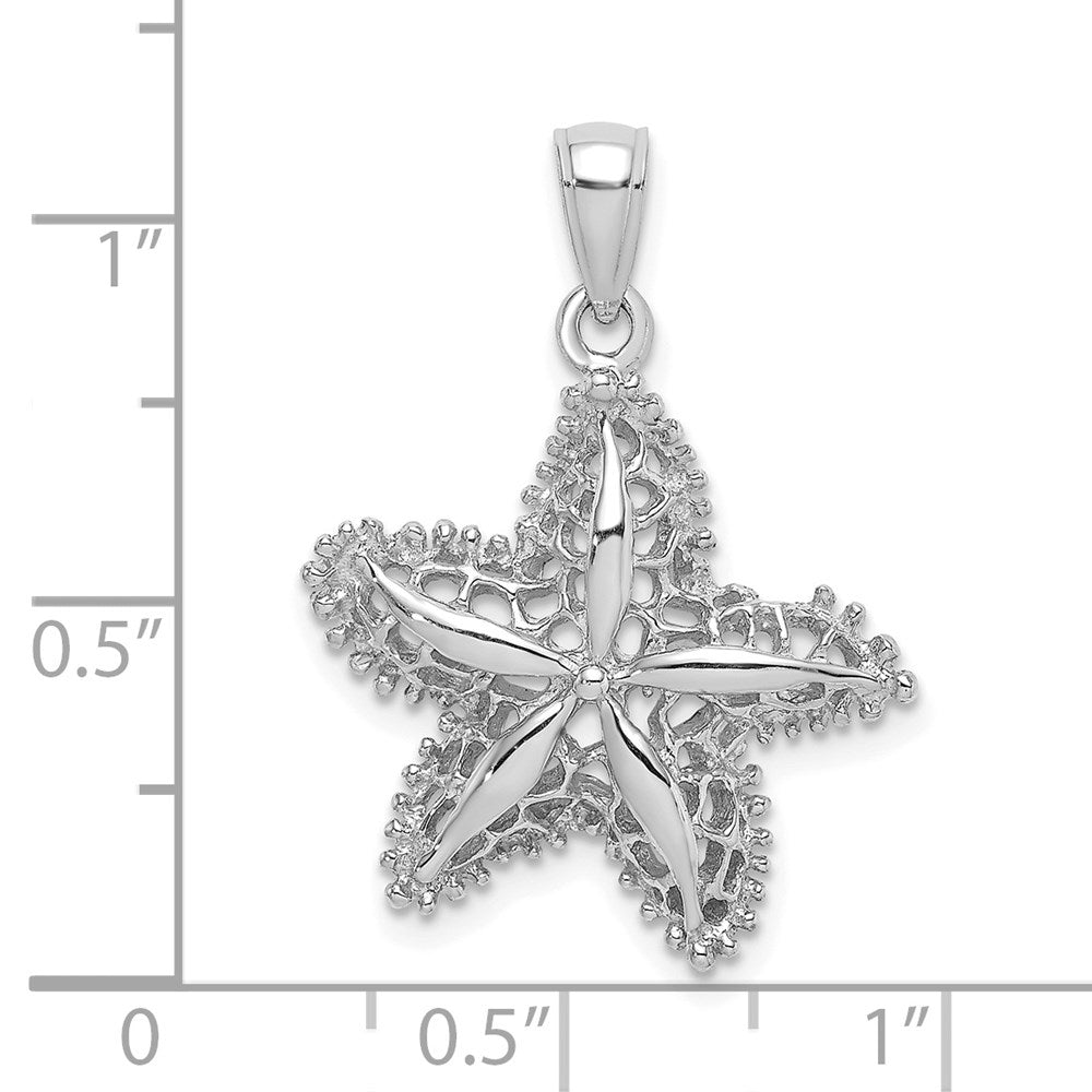 14K White Gold Starfish Filigree Charm 3