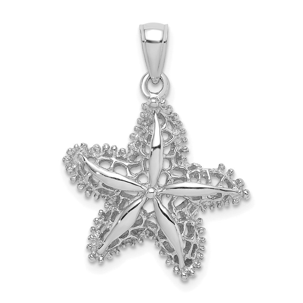 14K White Gold Starfish Filigree Charm 1