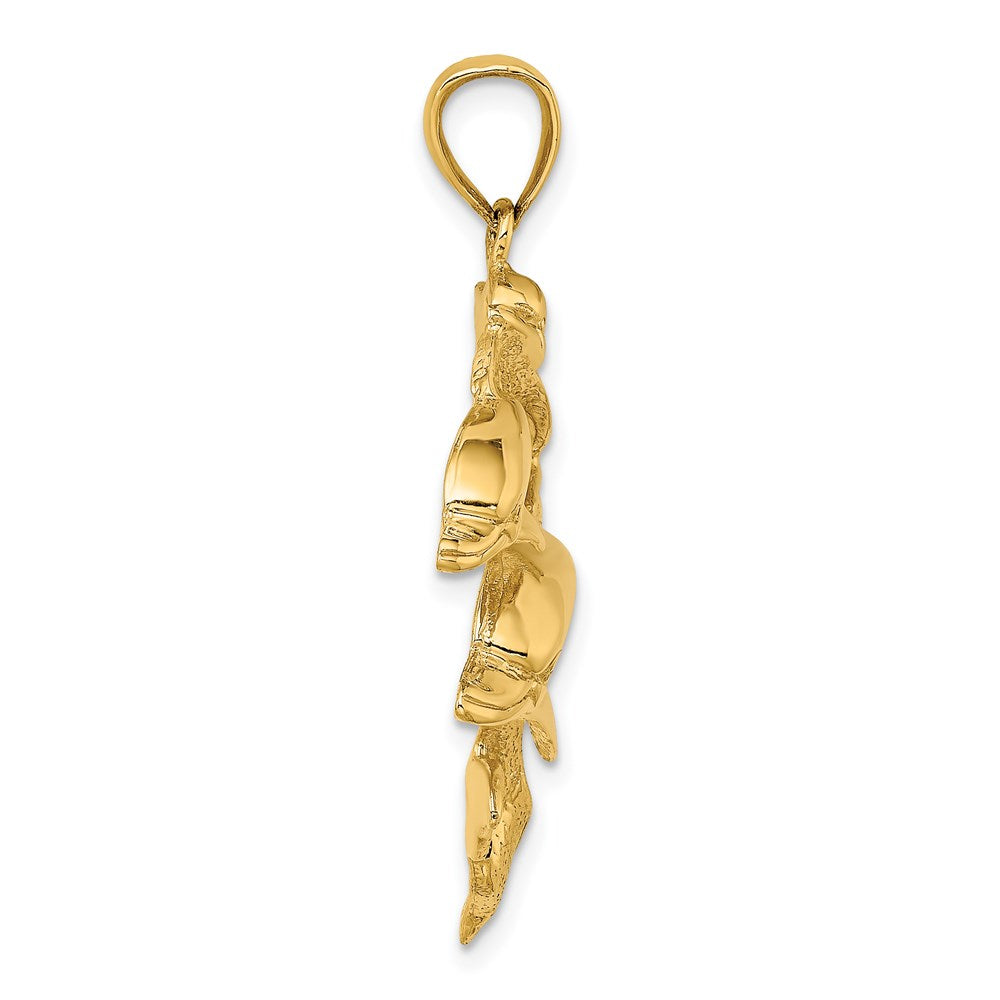 14K 2-D Three Dolphins Charm 2