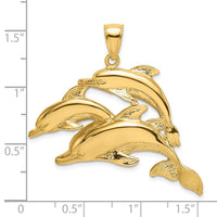 14K 2-D Three Dolphins Charm 3