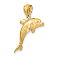 14K 3-D Polished and Textured Jumping Dolphin Charm 5