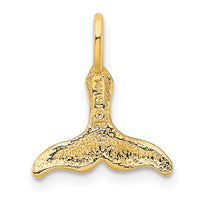 14K Polished Textured Mini Whale Tail Charm 4