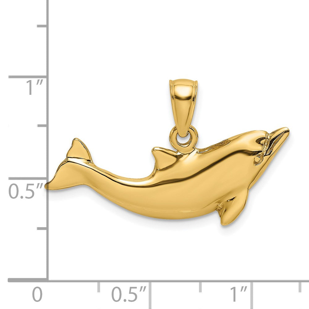 14K Polished Dolphin Charm 4