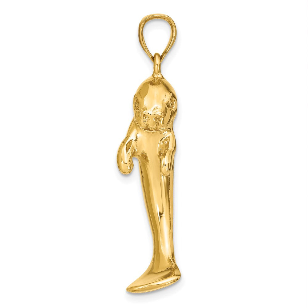 14K 2-D Polished Single Manatee Charm 2