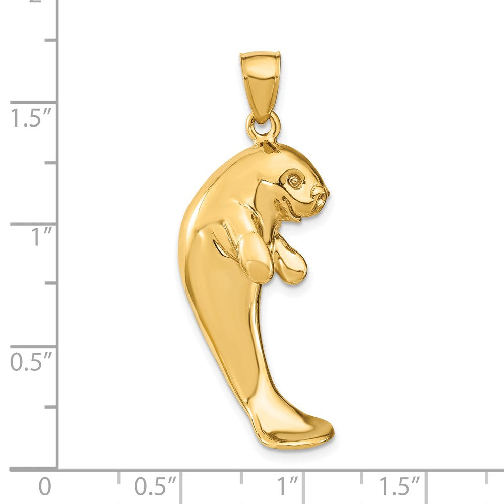 14K 2-D Polished Single Manatee Charm 3