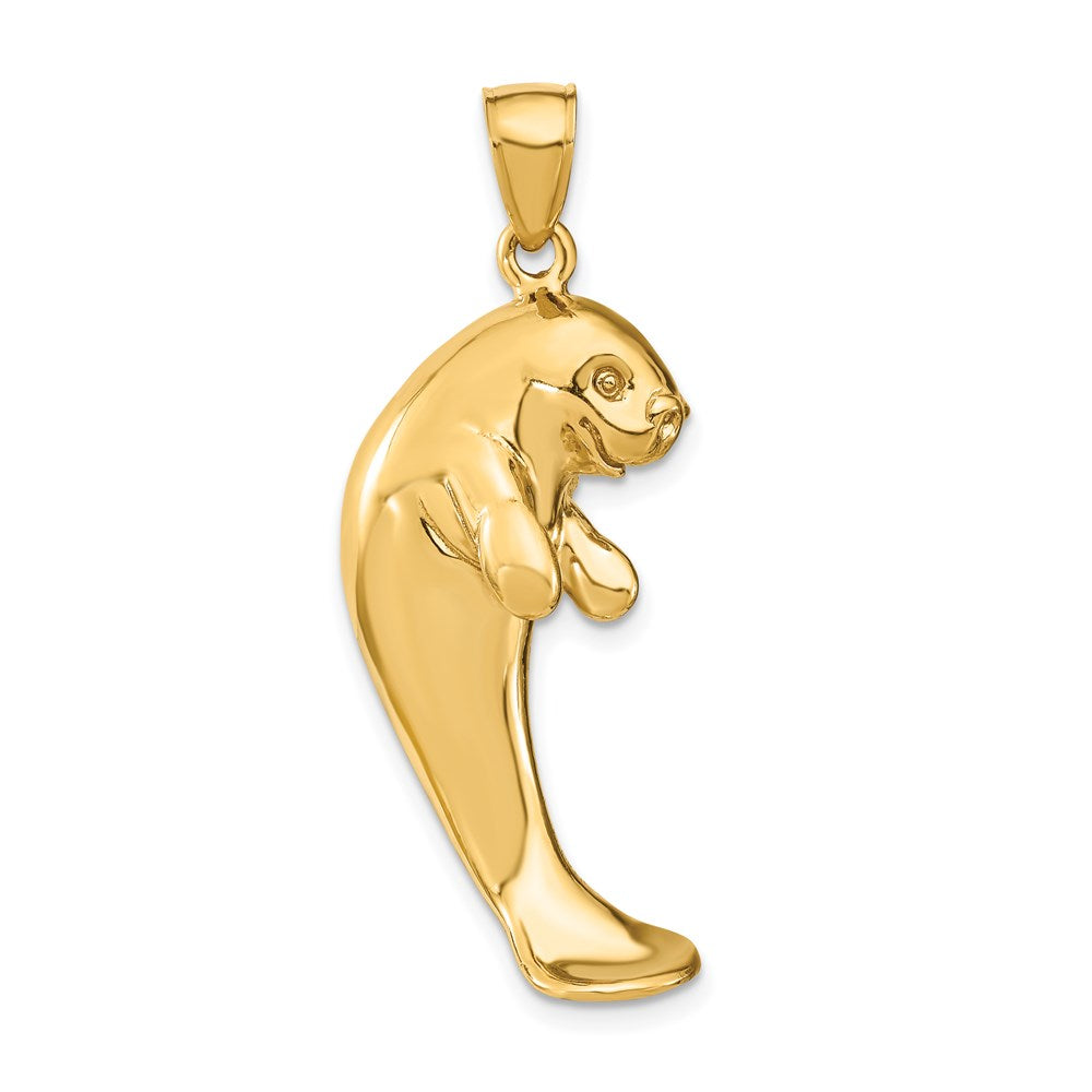 14K 2-D Polished Single Manatee Charm 1