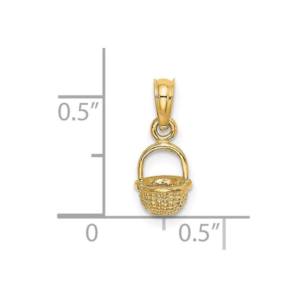 14K 3-D Mini Basket Charm