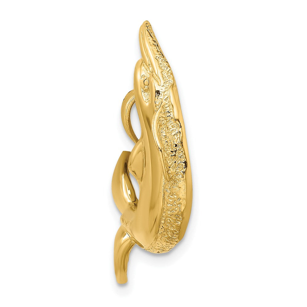 14K Polished Textured Dolphin Charm 2