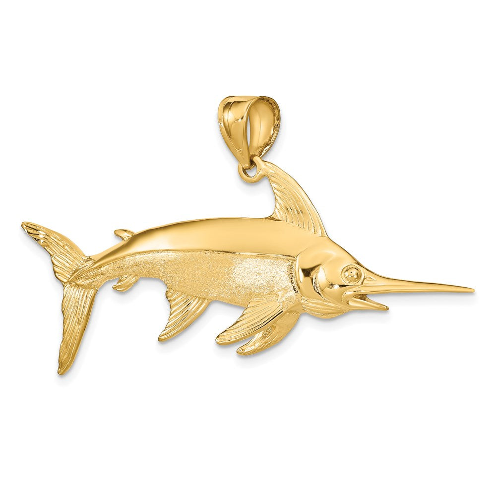 14K 3-D Polished/Satin Swordfish Charm 5