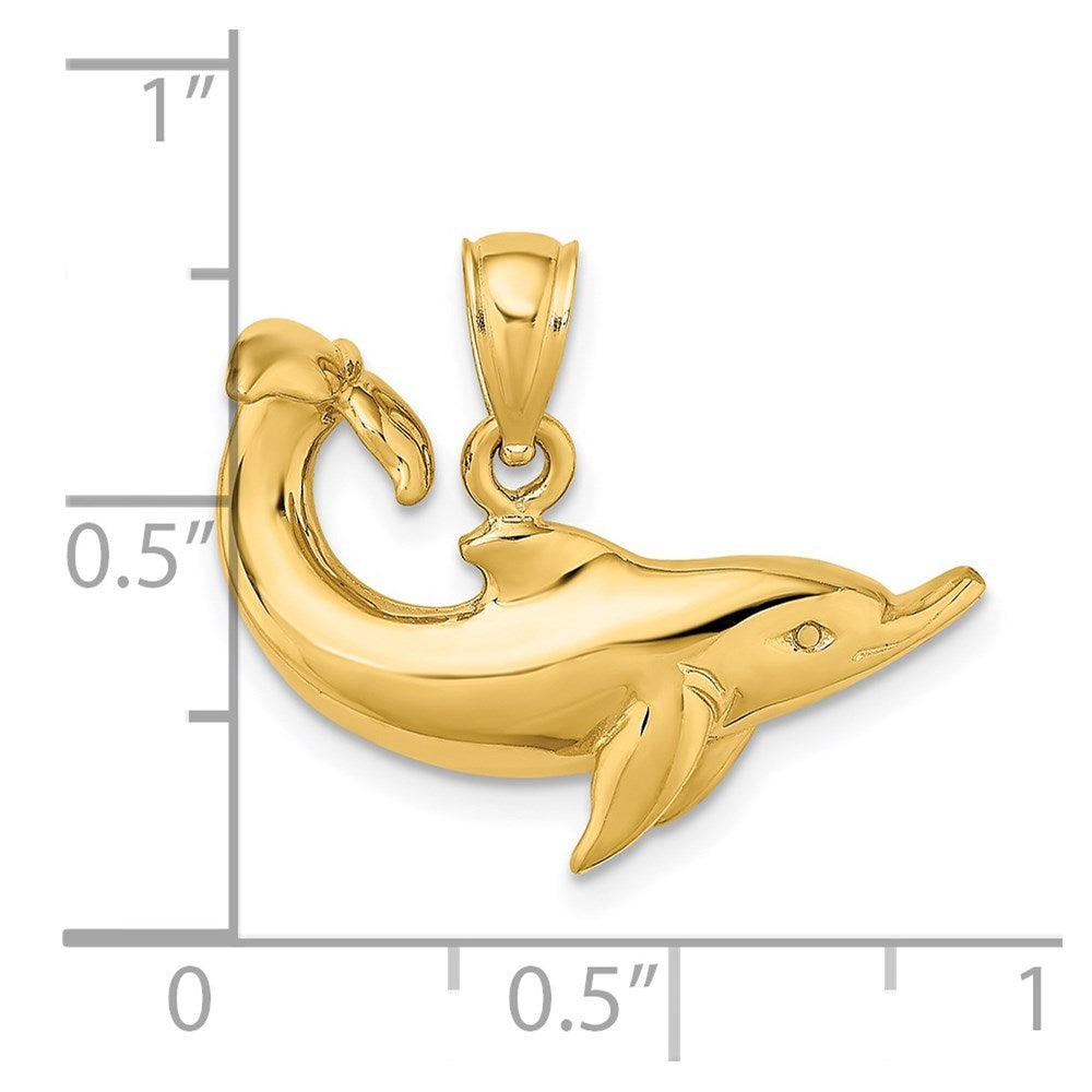 14K Polished Dolphin Charm 3