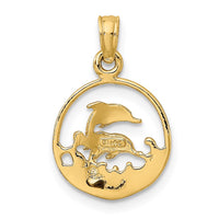 14K Two Dolphins in Circle Charm 4