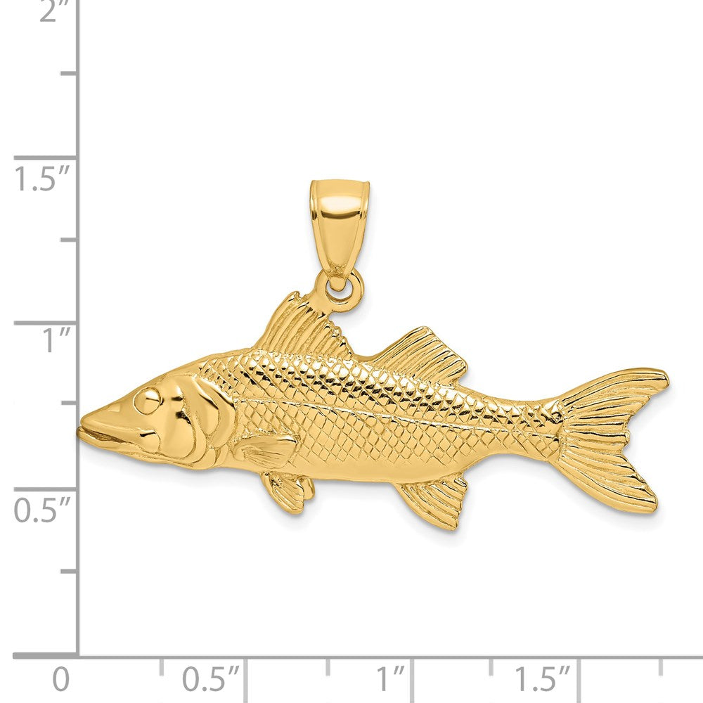 14K 3-D Snook Fish Charm