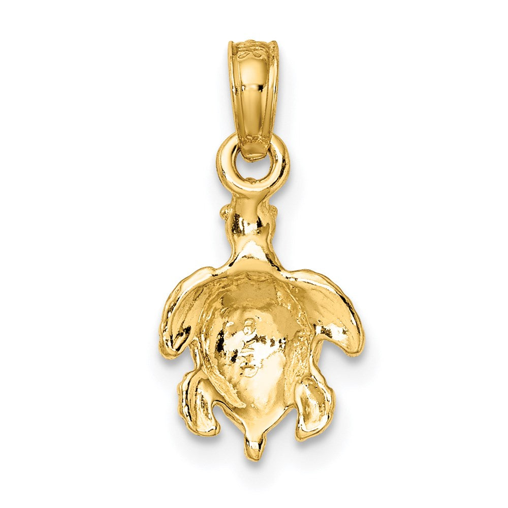 14K Textured Sea Turtle Charm 4