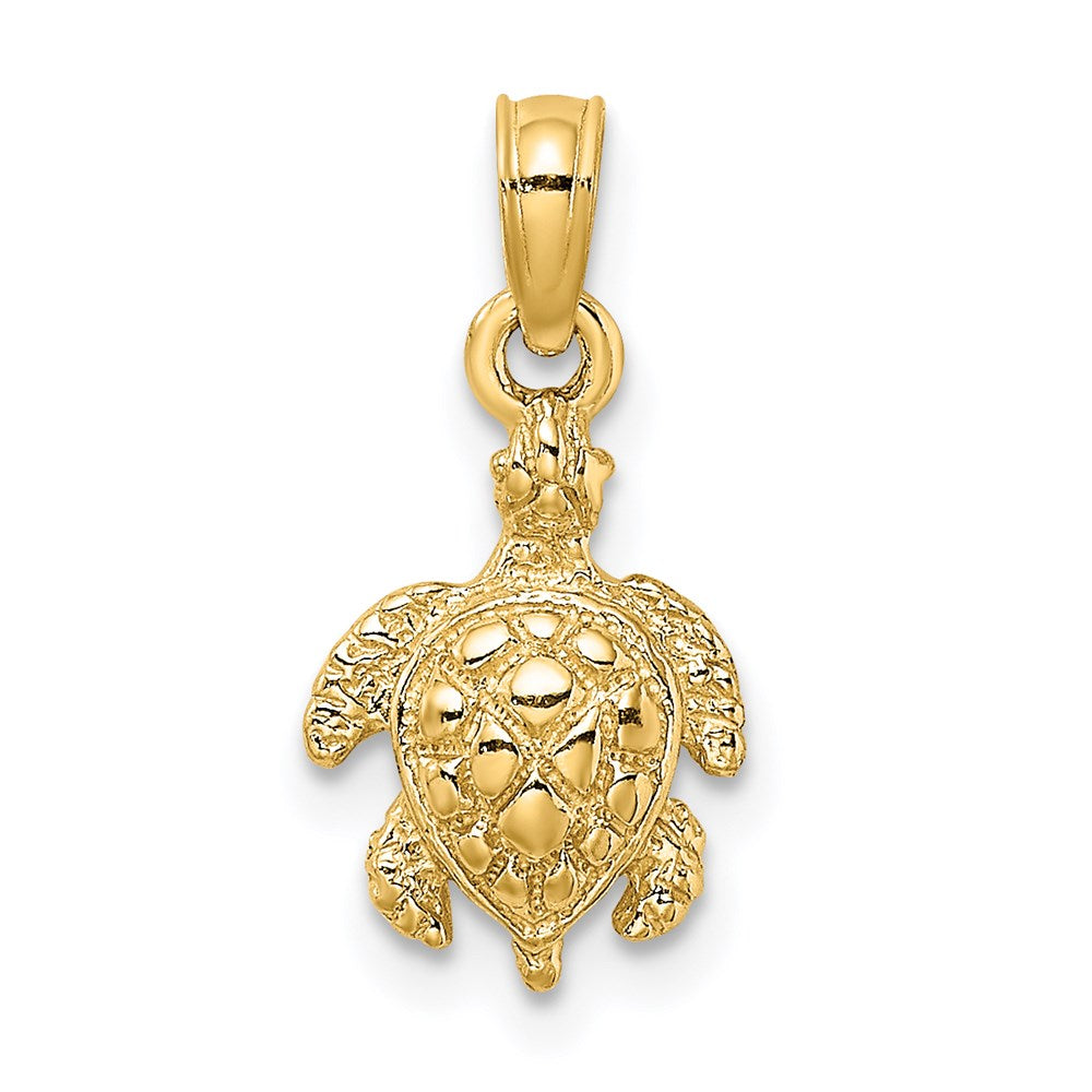 14K Textured Sea Turtle Charm 1