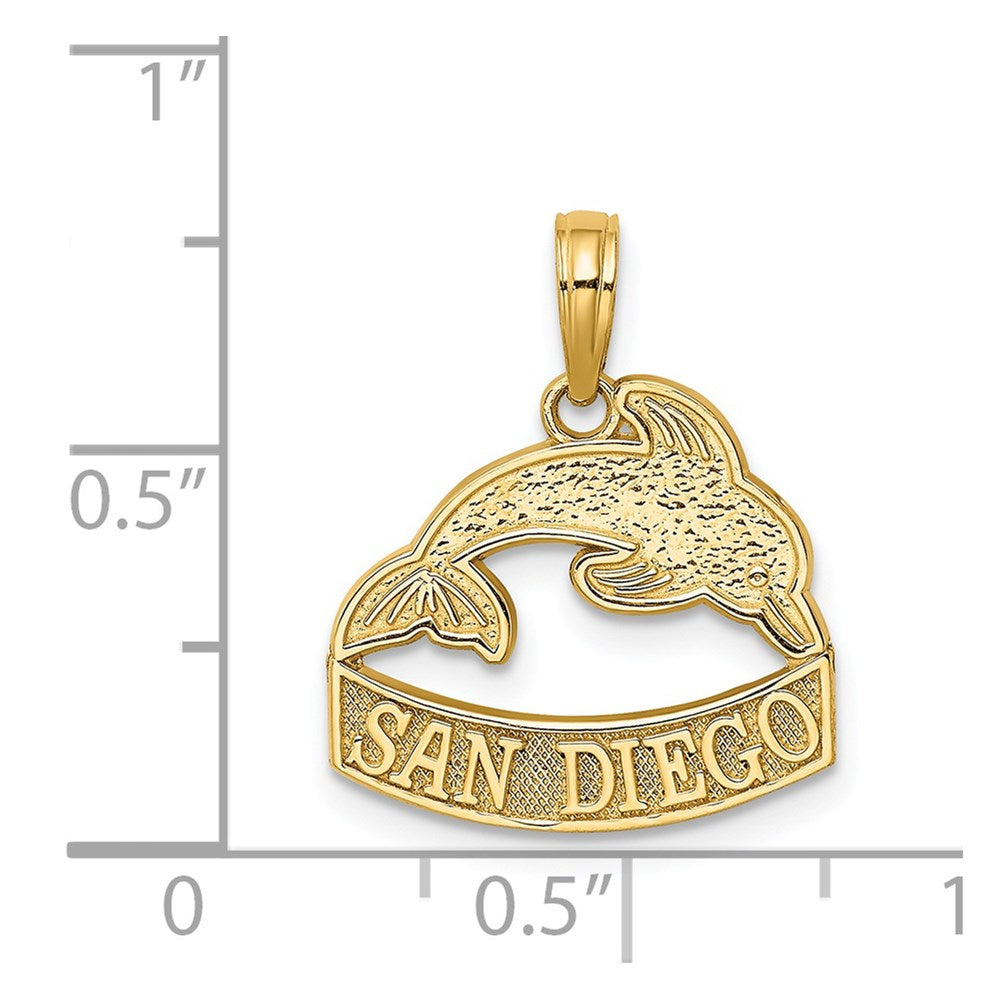 14K SAN DIEGO Banner Dolphins Charm 3