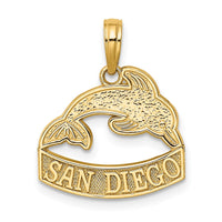 14K SAN DIEGO Banner Dolphins Charm 1