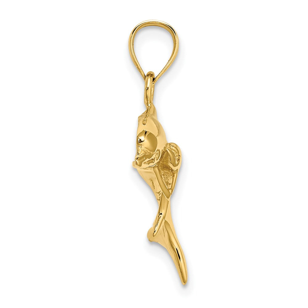 14K Polished Dolphin  and Baby Charm 2