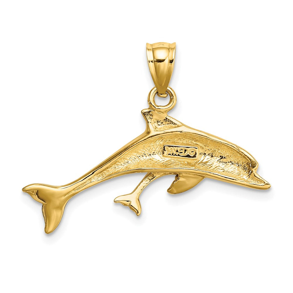 14K Polished Dolphin  and Baby Charm 4