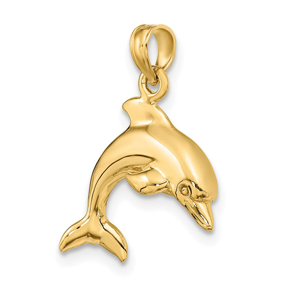 14K 3-D Dolphin Jumping Charm 5