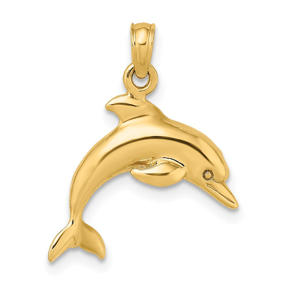 14K 3-D Dolphin Jumping Charm 1