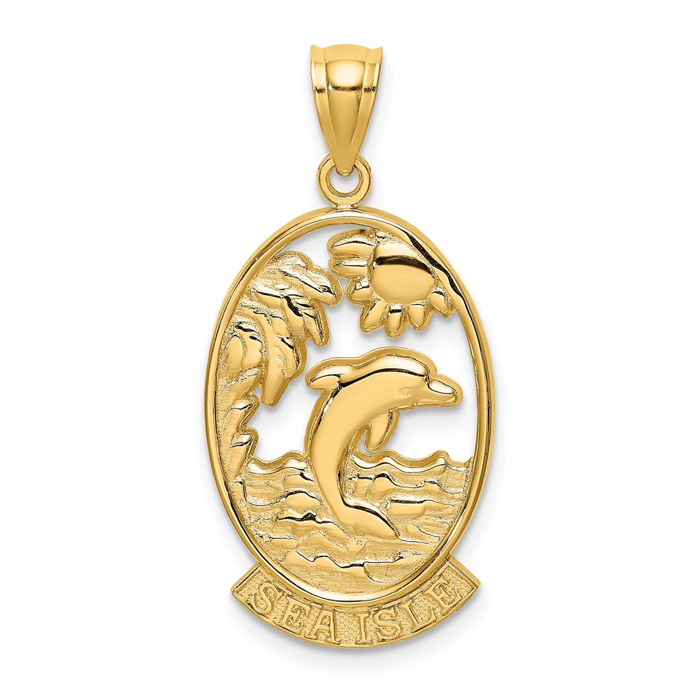 14K SEA ISLE w/ Dolphin Sunset Scene Charm 1