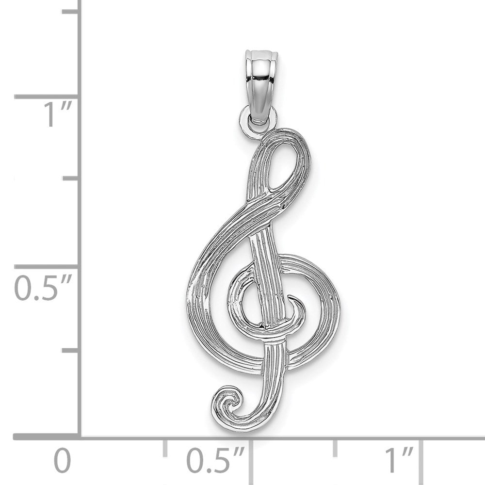 14K White Gold Treble Clef Charm