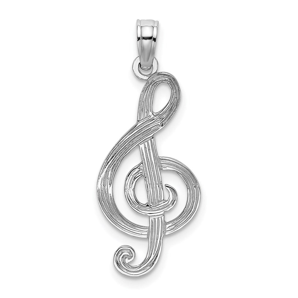 14K White Gold Treble Clef Charm