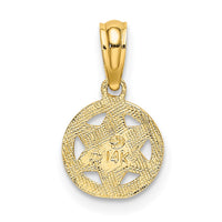 14K Engraved Star Of David Charm