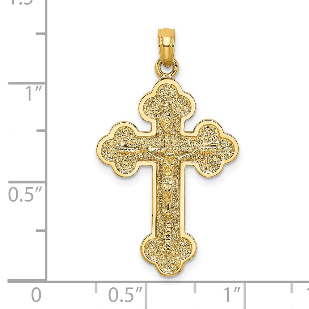 14K Crucifix W/ Budded Tips Charm