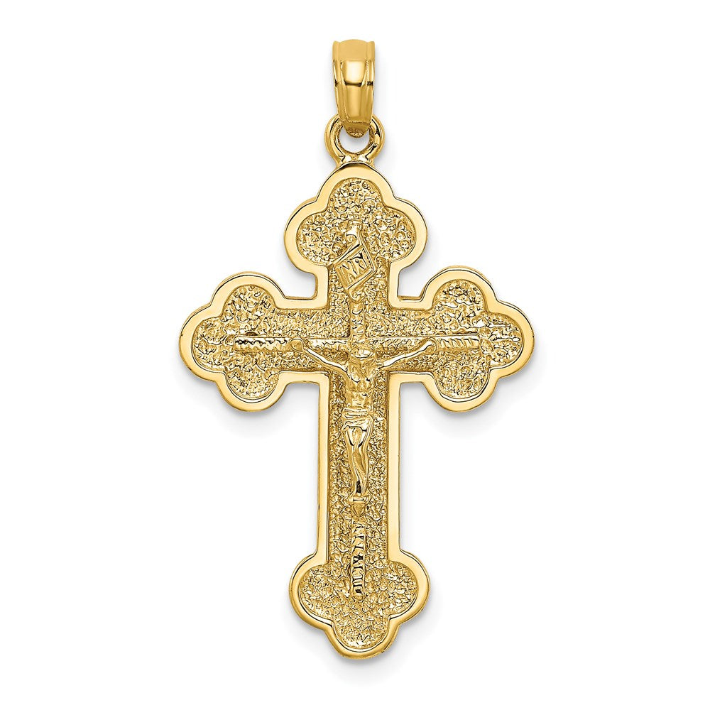 14K Crucifix W/ Budded Tips Charm